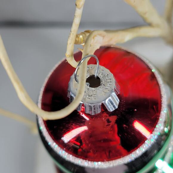 VTG Radko Shiny Brite 40s Finial Indent Reflector Glass Ornaments Hand Decorated - Picture 4 of 16